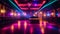 Empty disco hall , design, interior room night banner dark effect concert studio party ultraviolet banner