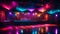Empty disco hall , design, studio room night banner dark effect concert studio party ultraviolet banner