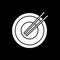 Empty dish with chopsticks dark mode glyph icon