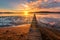 Empty dock at sunset. Brisbane Water, New South Wales, Australia.