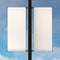 Empty Double Lamp Post Banners on Sky Background. Standard Size of Canvas.