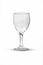 Empty drinking wine glass on white backgorund.