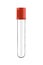 Empty EDTA Vacuum Blood Test Tube with Red Cap Isolated on White.