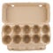 Empty egg carton top view isolated