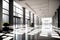 Empty entrance hall of modern public station or large convention center lobby