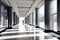 Empty entrance hall of modern public station or large convention center lobby