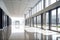 Empty entrance hall of modern public station or large convention center lobby