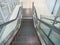 Empty escalators stairs in the airport