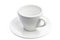 Empty espresso coffee cup isolated over white