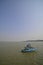 Empty ferries on Chilika lake in summer season, India.