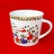 Empty Festive Christmas Mug on red Background