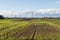 Empty fields in winter in countryside. nature in Frankenthal - Germany