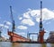 Empty floating dock at Hamburg