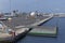 The empty Floating Quay for Loading and Unloading Vehicles at the Ferry Terminal in Las Palmas Port