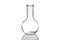 Empty Florence flask on background. Laboratory glassware