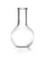 Empty Florence flask on white. Chemistry glassware