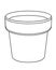 Empty flower pot - vector template. Cache-pot for indoor plants - a subject for gardening - a vector linear drawing for coloring.