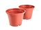 Empty flower pots on the white background.