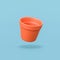 Empty Flowerpot on Blue Background