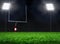 Empty Football Field with Spotlights