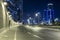 Empty Freeway At Night And Tel Aviv in Background