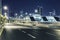 Empty freeway at night And Tel Aviv Cityscape