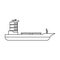 Empty freighter ship boat isolated symbol in black and white