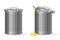 Empty and full vector refuse bin isolated