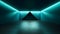 Empty geometrical Room in Aqua Colors with beautiful Lighting. Futuristic Background for Product Presentation.