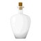 Empty glass bottle with cork stopper for water, wine or oil. Magic blank vessel for potions. Empty jar for milk, vinegar or juice