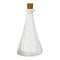 Empty glass bottle with cork stopper for water, wine or oil. Magic blank vessel for potions. Empty jar for milk, vinegar or juice.