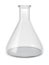 Empty glass conical erlenmeyer flask