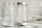 Empty glass jars of bulk products