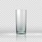 Empty glass. Realistic clear drink container. Vector cup of water isolated on transparent background