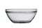 Empty glass salad bowl, round shape. Isolated on a white background