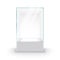 Empty Glass Showcase on pedestal. Museum glass box isolated advertising or business design boutique