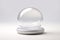 Empty glass snow globe. Magical Christmas crystal ball, minimalist blank crystal magic ball mock up. Xmas souvenir design template