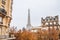 Empty gloomy view of Paris during quarantine during coronavirus epidemic