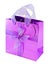 Empty glossy pink gift bag