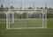 empty goal for mini football on the green lawn of the city stadium