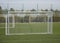 empty goal for playing mini football on the green lawn of the stadium