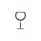 empty goblet glass icon on white background. simple, line, silhouette and clean style