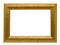 Empty gold coloured frame,clipping path