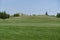 Empty golf playground with green grass