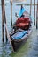 Empty gondola at the pier in Venice