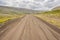 Empty gravel route to Dynjandi waterfall - Iceland