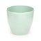 Empty green flower pot isolated on white. Pastel shades. High resolution photo. Full depth of field, side view