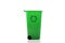 Empty green plastic recycle bin