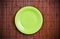 Empty green plate.