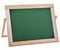 Empty green schoolboard in wooden frame